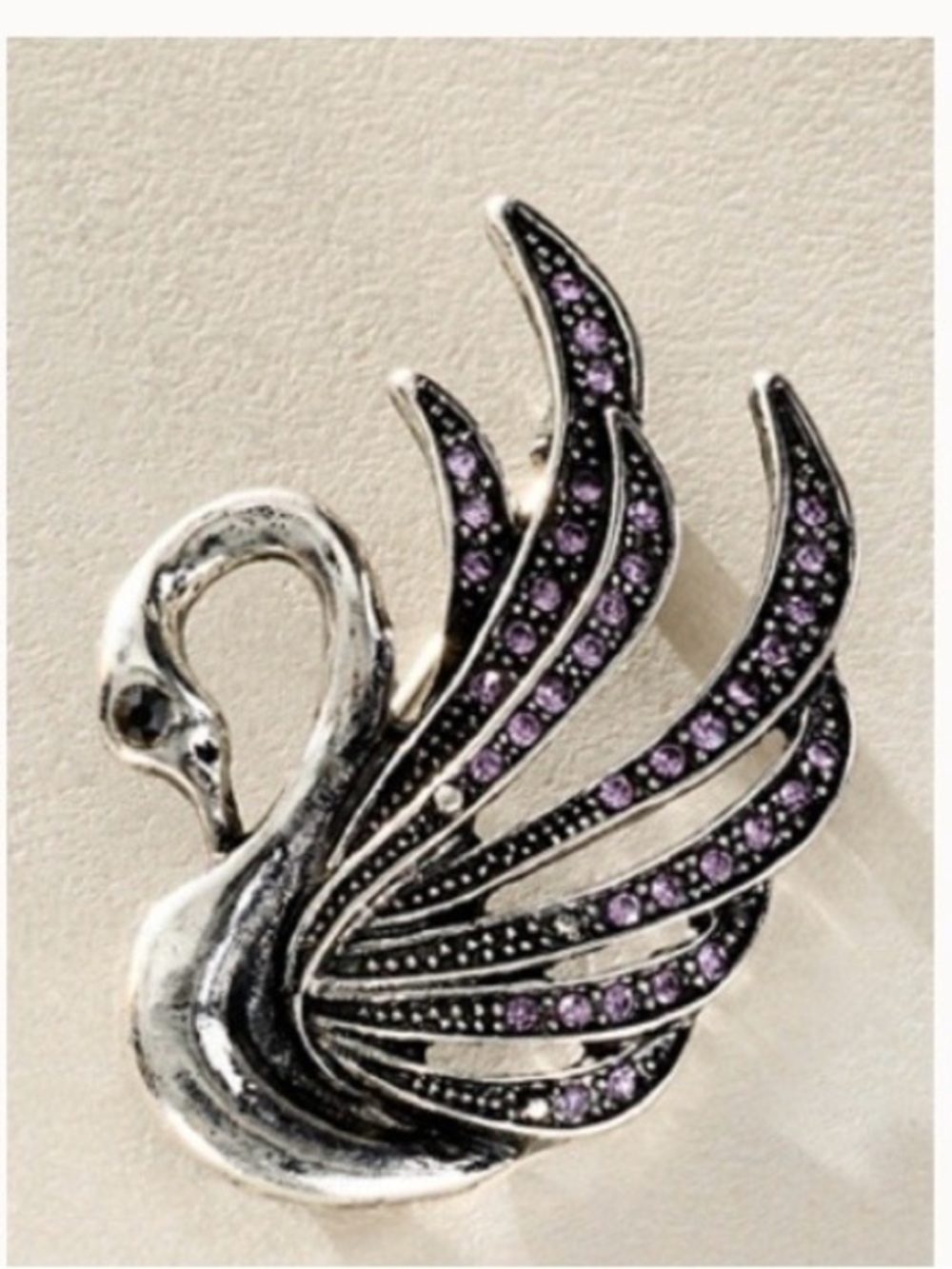 NWT FREE PEOPLE CRYSTAL SWAN BROOCH